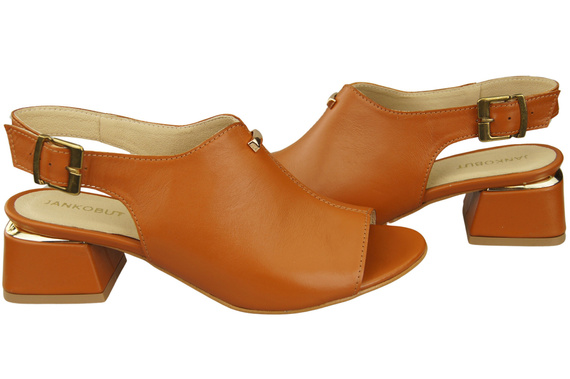 Dámská obuv Sandály Červená zlatá přezka Přírodní kůže 198 ElitaBut