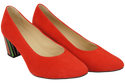 Dámská obuv Červená semišová obuv z přírodní kůže s ozdobným podpatkem 158 s ElitaBut