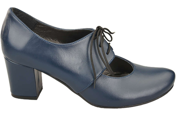 Obuv Dámské polobotky z přírodní kůže Námořnická modrá 161 ElitaBut