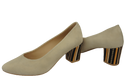 Dámská obuv Beige Natural Suede Leather Decorative Heel 158 With ElitaBut
