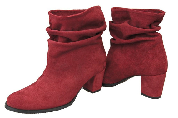 Dámská obuv Přírodní kůže Maroon kozačky 986 ElitaBut