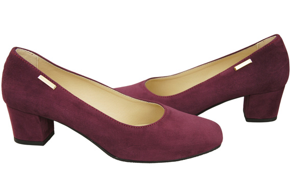 Pohodlná dámská obuv Maroon Natural Leather Suede 172 od ElitaBut
