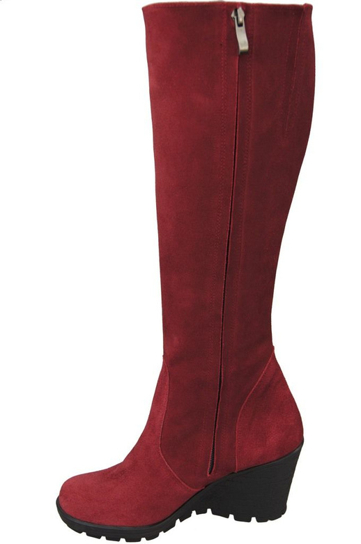 Obuv Dámské kotníkové boty Maroon přírodní kůže velur 745 ElitaBut