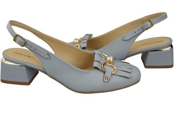 Dámská obuv Sandály světle modré s třásněmi Přírodní kůže 208 ElitaBut