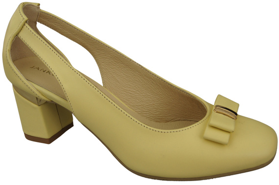 Boty Dámské kožené lodičky Banana s ozdobným podpatkem 199 ElitaBut