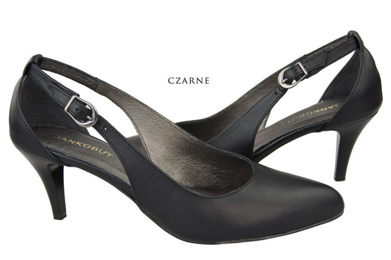 Dámská obuv Sandály Nízký podpatek Kožený černý 973 ElitaBut