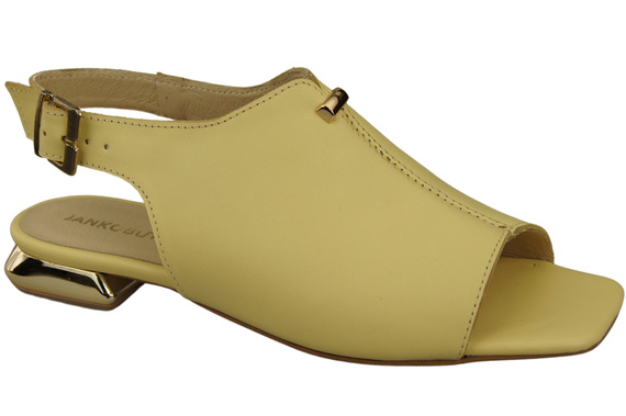 Pohodlné dámské sandály Banana Flat Gold Heel Natural Leather 207 ElitaBut
