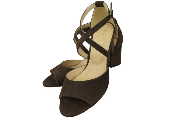 Dámské sandály Chocolate Leather Natural Suede 111 ElitaBut