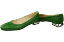 Ploché dámské boty Zelené boty s ozdobným podpatkem Přírodní kůže 209 ElitaBut