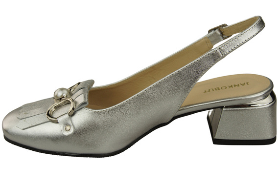 Dámská obuv Stříbrné sandály zdobené třásněmi Přírodní kůže 208 ElitaBut