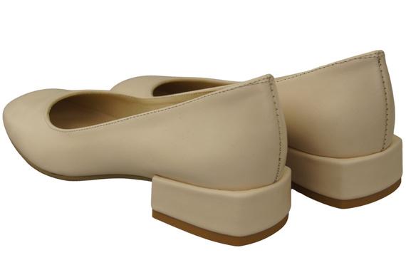 Pohodlná dámská obuv béžová Ploché boty z přírodní kůže 204 ElitaBut