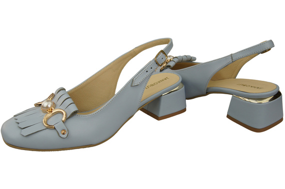 Dámská obuv Sandály světle modré s třásněmi Přírodní kůže 208 ElitaBut