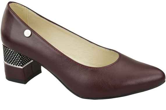 Dámská obuv Bordó lodičky z přírodní kůže 142 ElitaBut