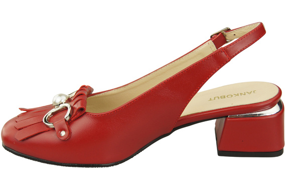 Dámská obuv Červené sandály zdobené třásněmi Přírodní kůže 208 ElitaBut