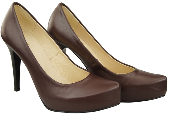 Dámská obuv Chocolate Stiletto pumps přírodní kůže 205 ElitaBut