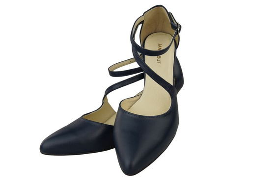 Dámská obuv Nízké sandály na podpatku Přírodní kůže Námořnická modrá 990 ElitaBut