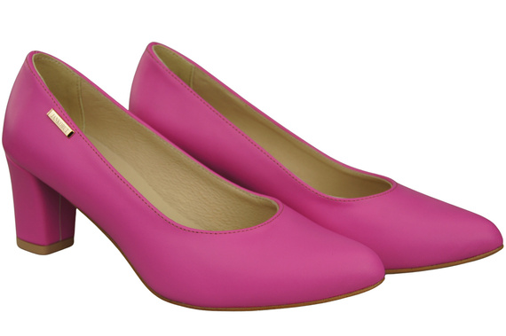 Klasické hladké boty Dámské lodičky z přírodní kůže Fuchsia 213 ElitaBut