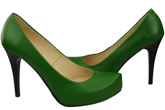 Dámská obuv Zelené lodičky Stiletto z přírodní kůže 205 ElitaBut