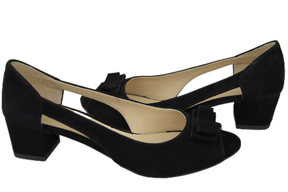 Dámská obuv Černé semišové sandály z přírodní kůže 145 Z ElitaBut