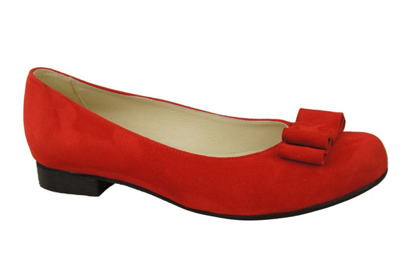 Dámské boty Balerina Červená semišová kůže 126 ElitaBut