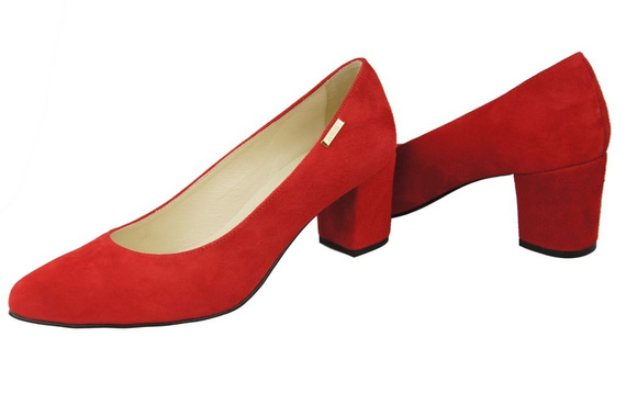 Dámská obuv Červená lodičky z přírodní kůže a semiše 106 ElitaBut