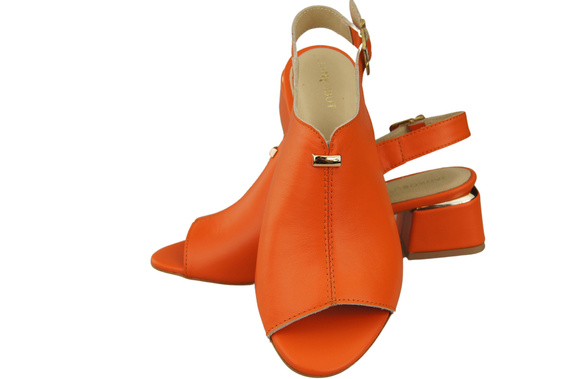 Dámská obuv Sandály Orange gold buckle Natural leather 198 ElitaBut