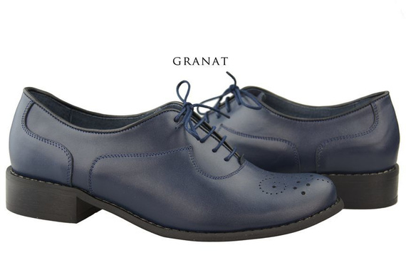 Obuv Šněrovací obuv z přírodní kůže Dámská tmavě modrá 953 ElitaBut