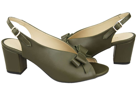 Dámská obuv Sandály Olive Natural Leather Faced 148 L ElitaBut