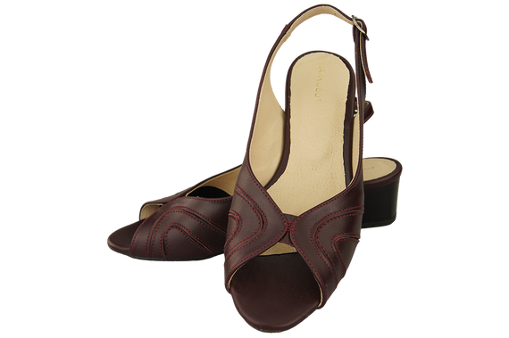 Dámská obuv Přírodní kůže Sandály Maroon 991 ElitaBut