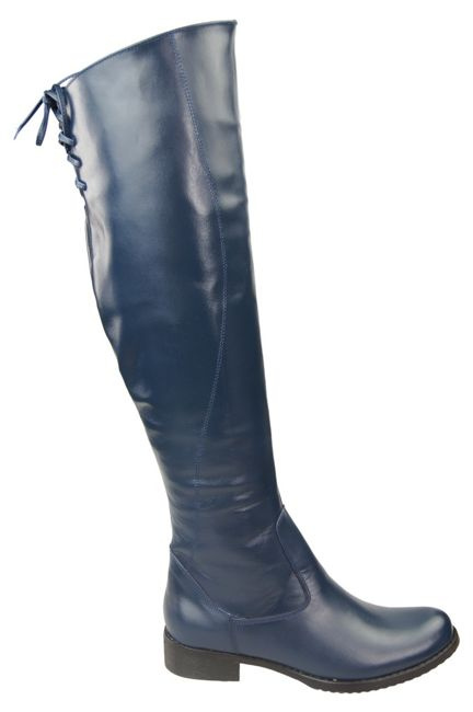 Dámské boty Navy blue Musketeers svršky nad kolena Natural leather 121 ElitaBut