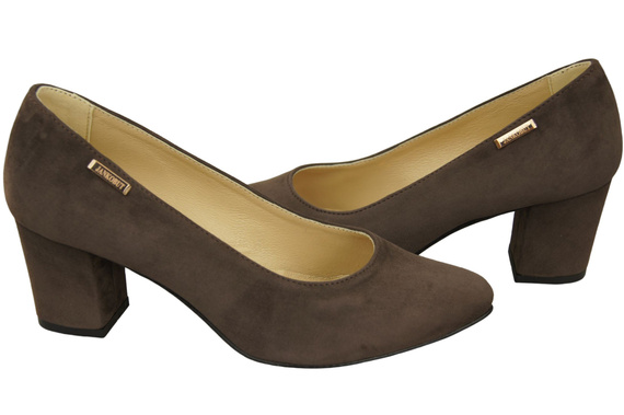 Dámská obuv Chocolate Natural Leather Suede pumps 106 ElitaBut
