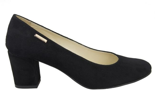 Dámská obuv Černé lodičky z přírodní kůže a semiše 125 ElitaBut