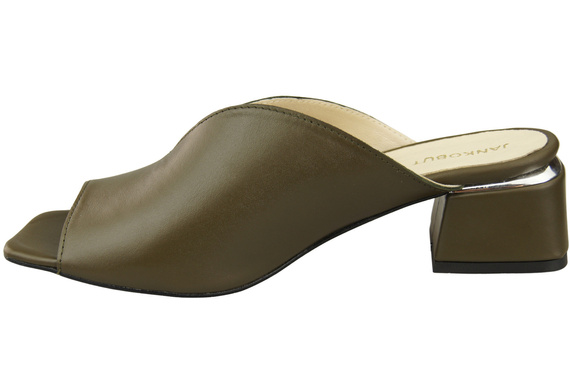 Dámská obuv Žabky na podpatku Olive Natural Leather 210 ElitaBut