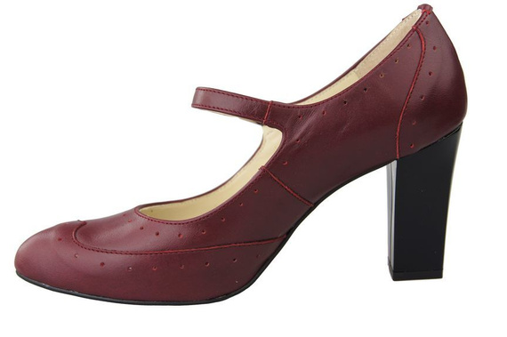 Dámská obuv Dámské kožené lodičky Maroon 958 ElitaBut