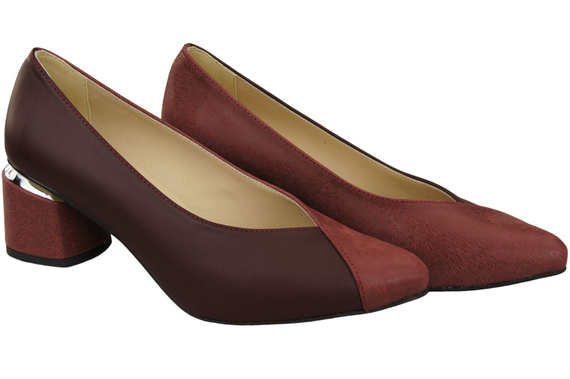 Výjimečné dámské boty Maroon Natural Leather Feel the Luxury on Your Feet 191 ElitaBut