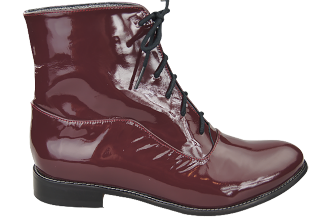 Dámská obuv Boty Maroon Lakované jaro/podzim přírodní kůže 155 L ElitaBut