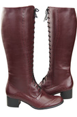 Dámské boty Maroon šněrovací přírodní kůže 595 ElitaBut