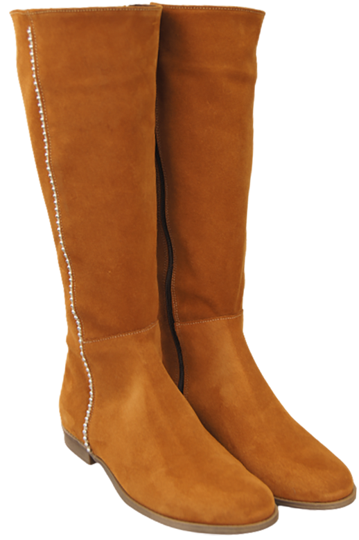 Obuv Dámské červené kožené velurové boty 153 ElitaBut