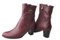Dámské kozačky Maroon zateplené přírodní kůže 882 Z ElitaBut
