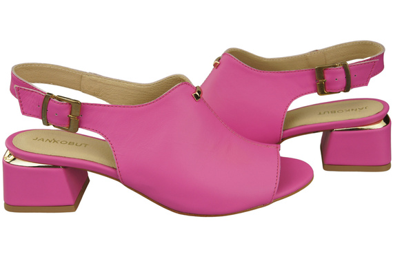 Dámská obuv Sandály Fuchsiová zlatá přezka Přírodní kůže 198 ElitaBut