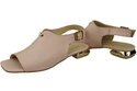 Pohodlná dámská obuv Sandály Powder Pink Flat Gold Heel Natural leather 207 ElitaBut