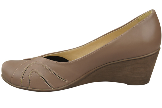 Kotníkové boty Cappuccino Dark Women's Natural Leather Dancers 828 ElitaBut