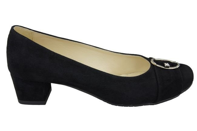 Dámská obuv Černé lodičky z přírodní kůže a semiše 135 ElitaBut