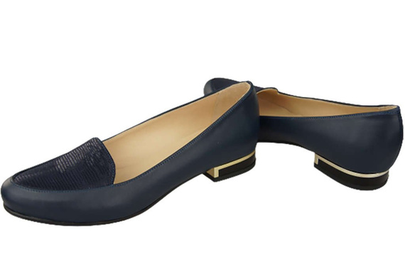 Dámské baletní boty Lords z přírodní kůže Navy blue 908 ElitaBut