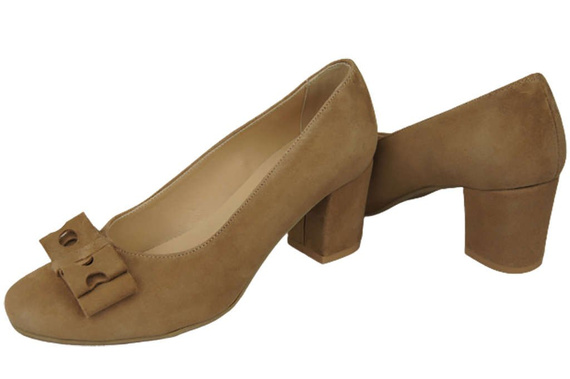 Dámská obuv Olive Leather Natural Suede pumps 163 ElitaBut
