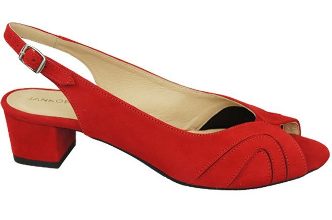 Dámská obuv Sandály semišové kožené Červená 991 ElitaBut