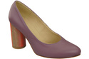 Dámská obuv Dámské lodičky Fialová přírodní kůže Barevný ozdobný podpatek 194 ElitaBut