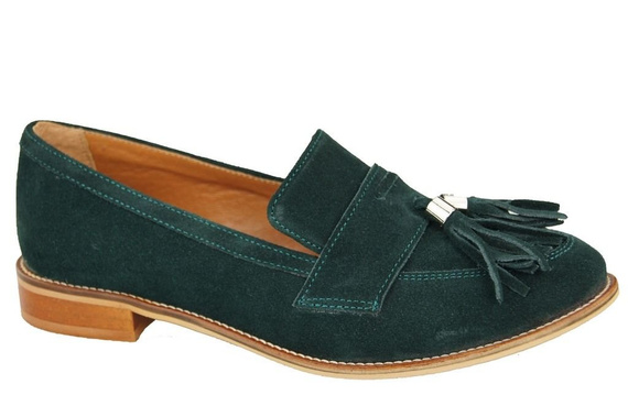 Dámské mokasíny z přírodní kůže Velour Malachite 134 ElitaBut