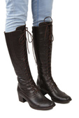 Dámské kozačky Chocolate lace-up z přírodní kůže 595 ElitaBut