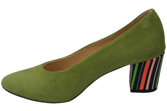 Dámská obuv Pistachio Natural Suede Leather Decorative Heel 158 With ElitaBut